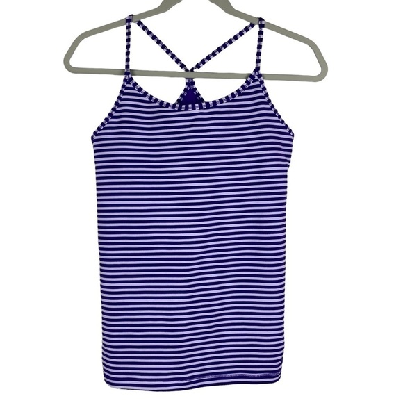 Nike‎ Dri-Fit Slim Fit Purple Striped Built-In Bra Athletic Tank Top Women's Med - Picture 8 of 12
